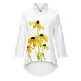 thumbnail image 5 of HAPIMO Women's Long Sleeve Shirts Button Down Lapel Collar Sweatshirt Flower Print Tops Gifts for Women Casual Loose Pocket Tee Shirt Relaxed-Fit Pullover Blouse Fashion Clothing Yellow M, 5 of 5