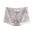 thumbnail image 2 of USNSM High Waisted Lace Underwear for Women Cheeky Bikini Panties Soft Full Coverage Solid Color Breathable Womens Briefs Gray L, 2 of 5