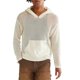 thumbnail image 1 of Sudadera con capucha para hombre, color blanco, transpirable, diseño recortado, informal, de manga larga, sudadera con capucha, Top con bolsillo para otoño, 1 of 6
