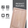 thumbnail image 3 of Dexas Rubberwood Pour Spout Cutting Board – 18" x 13" x 1" | Juice Groove, Easy-Pour Corner, Heavy-Duty Wood Board for Carving & Chopping, 3 of 5