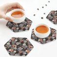 thumbnail image 4 of Leather Coasters with Heat-resistant for Drinks, Banana leaves -标题2 Hexagon, 4 of 5