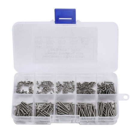 

Farfi 250Pcs M2 Cross Round Pan Head Self Tapping Screws Set Assortment Fastener Kits (Silver)
