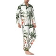 thumbnail image 2 of Honeii Flamingo Palm Trees Pattern Mens Pajamas Set,2pcs Men's Lounge Long Sleeve Sleep Shirt and Pajama Bottoms Sleepwear Set,Mens Pjs Sets-XX-Large, 2 of 7