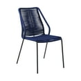 thumbnail image 5 of Clip Indoor Outdoor Stackable Steel Dining Chair with Blue Rope - Set of 2, 5 of 10