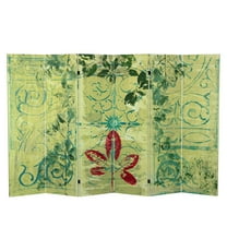 Oriental Furniture 5 1/4 ft. Garden Gate Canvas Room Divider - 6 Panel
