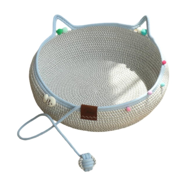 Cama para gatos tejida a mano, almohadilla rascadora para gatitos, resistente a los arañazos, protector de muebles, accesorios para mascotas, rascador M