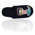 thumbnail image 4 of Betty Boop Ultra-Soft Adult Women Plush Pinup Scuffs Cozy Non-Skid Slippers (Size Medium Black Sparkle ), 4 of 4