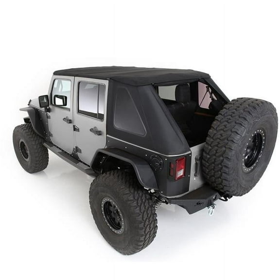 Bowless Combo Top with Tinted Windows for 2007-2018 Wrangler JK 4 Door, Black Diamond