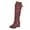 Red, variant on asdoklhq Womens Waterproof Work Boots,foreign Trade Candy Color Patent Leather Ladies Back Zipper Thick Heel Round Toe Over-the-knee Boots