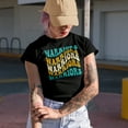 thumbnail image 2 of Warriors, Team Name, Groovy Retro Wavy Text Merch Gift, Black T-Shirt, 3XL, 2 of 5