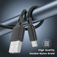 thumbnail image 2 of Cshidworld USB Cable C 2.4A de Carga Rápida, Paquete de 3 3/6/6 Pies, Cable de Carga Rápida de Nylon Premium, Compatible con iPhone 15 Samsung Galaxy Note 10/10+ Plus/9/8, S20 S10 S9 S8 Plus, Negro, 2 of 7