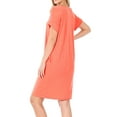 thumbnail image 3 of TheLovely Women & Plus Rolled Short Sleeve V-Neck Midi Trapeze Tunic Dress, 3 of 3