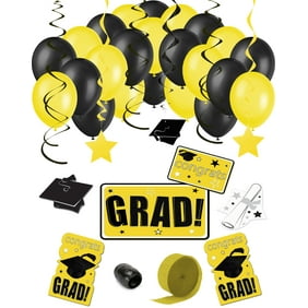 Graduation Party Favor Stickers 324 Count Black And Gold