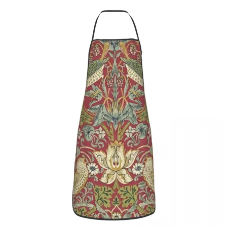 

Custom Bib Vintage Willow Bough Apron Men Women Adult Chef Cooking Kitchen Floral Textile Pattern Tablier Cuisine