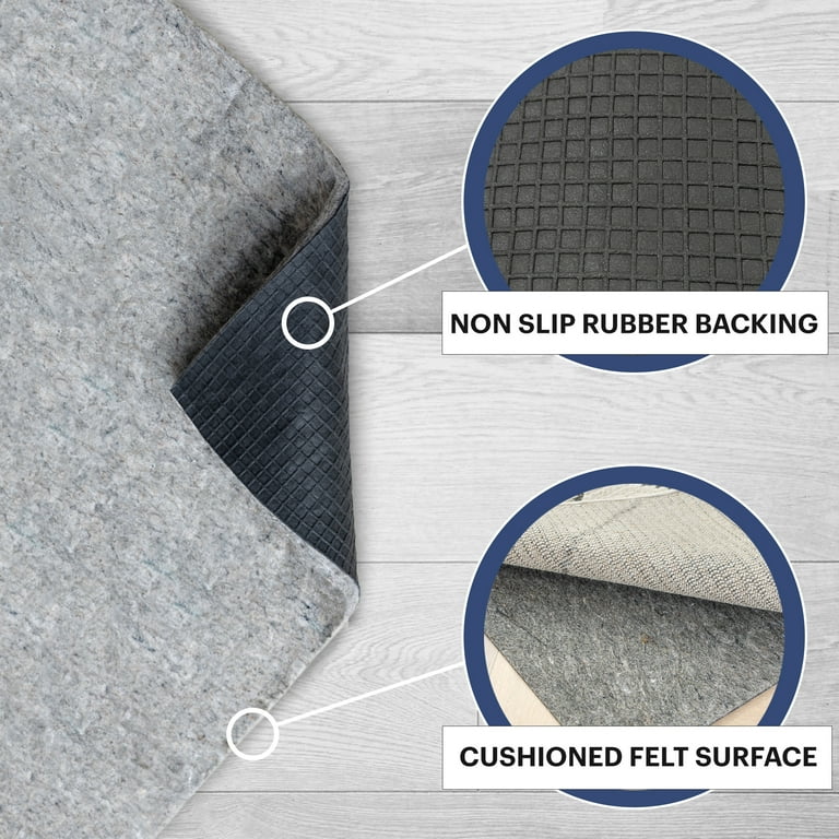 1/8 Thick Non Slip Rug Pad Grippers - ( Felt + Rubber ) Double Layers Area Carpet  Mat Tap Anti Skid Rug Padding Provides Protection Cushioning for Hardwood  Tile Floors Keep Rugs