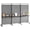 Grey, variant on 3 Panel Room Divider with Wheels and Shelves, 103" W x 74" H Folding Privacy Screen, Rolling Partition Separator for Home Office Studio, Fabric Wall Divider for Room Separation