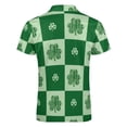 thumbnail image 6 of Mens Polo Shirts St. Patrick's Day Shamrock Print Lapel Zipper Short Sleeve Casual Festive Top Golf Shirts Green L, 6 of 6