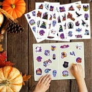 WaaHome Halloween Vinyl Stickers for Kids - 100PCS Holographic Stickers Nightmare Before Christmas Stickers Waterproof Halloween Stickers for Students Halloween Party Favors