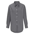 thumbnail image 3 of Bowake Button down Shirt for Women Lapel Long Sleeve Oversized Work Office Blouse Casual Solid Color Fall Tops, 3 of 6