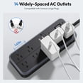 thumbnail image 4 of NTONPOWER Cable de extensión de 15/25 pies con múltiples tomacorrientes, regletas con protección contra sobretensiones, cable de extensión largo protector contra sobretensiones para el hogar, oficina,, 4 of 5