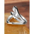 thumbnail image 2 of ELYA Jewelry Women's Polished Free Form Split Band Steel Ring, 2 of 5