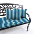 thumbnail image 2 of Jordan Manufacturing 12" x 18" Sanders Puff Blue and Gray Green Stripe Rectangular Outdoor Lumbar Throw Pillow (2 Pack), 2 of 10