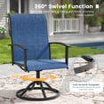 thumbnail image 2 of Vicllax Patio Swivel Chairs Set of 4, Outdoor Dining Chairs with Weather-Resistant Textilene Fabric & Metal Frame，Blue, 2 of 8