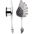thumbnail image 2 of Body Candy Steel Aurora Black Accent Aerial Angel Wings Dangle Plug Set of 2 18mm, 2 of 2