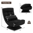 thumbnail image 3 of Resenkos 5-Level Adjustable 360° Swivel Floor Chair with Massage Pillow-Black, Gaming Chair 360 Degree Multipurpose Floor Chair Rocker for TV, Readin, 3 of 4