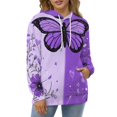 thumbnail image 4 of Dreamy Purple Butterfly Pattern (55)-2 Men's Women New Sweatshirt Hoodie Men's Plus Size Sweatshirt Hooded Sweatshirt 3d Printed Street Men's Cloth, 4 of 6
