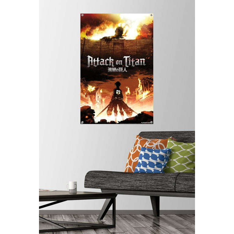 Attack on Titan - Fire Wall Poster with Push Pins, 22.375