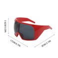 thumbnail image 5 of Leodye 1PCS Oversized Wrap Around Sunglasses for Women Men, Futuristic Rave Curved Lens Shades, Fashion Sun Glasses -6.7*3.1*3IN, 5 of 7