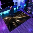 thumbnail image 2 of Luxury Black Gold Rug 5x6ft Area Rugs Golden Speed ​​Lines Rugs Ultra Soft Non Slip Washable Low Pile Carpet for Gameroom Bedroom Living Room Playroom Home Decor, 2 of 6