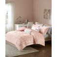 thumbnail image 2 of Intelligent Design Cozy Raina Comforter Set - 5 PC - Pink/Blush - Glam Metallic Gold Geometric Print Over Pink/Blush Hypoallergenic Microfiber Brushed - King/Cal King - 1 Comforter, 2 Shams, 2 Pillows, 2 of 6