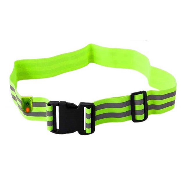 Cinturón reflectante de seguridad Elástico Ajustable Equipo de seguridad de alta visibilidad para andar en bicicleta Caminar y andar en bicicleta (verde fluorescente)