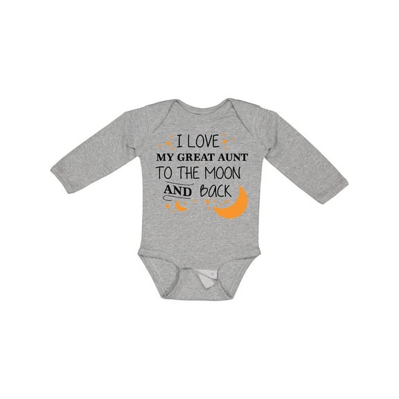 Inktastic I Love My Great Aunt to the Moon and Back Boys or Girls Long Sleeve Baby Bodysuit