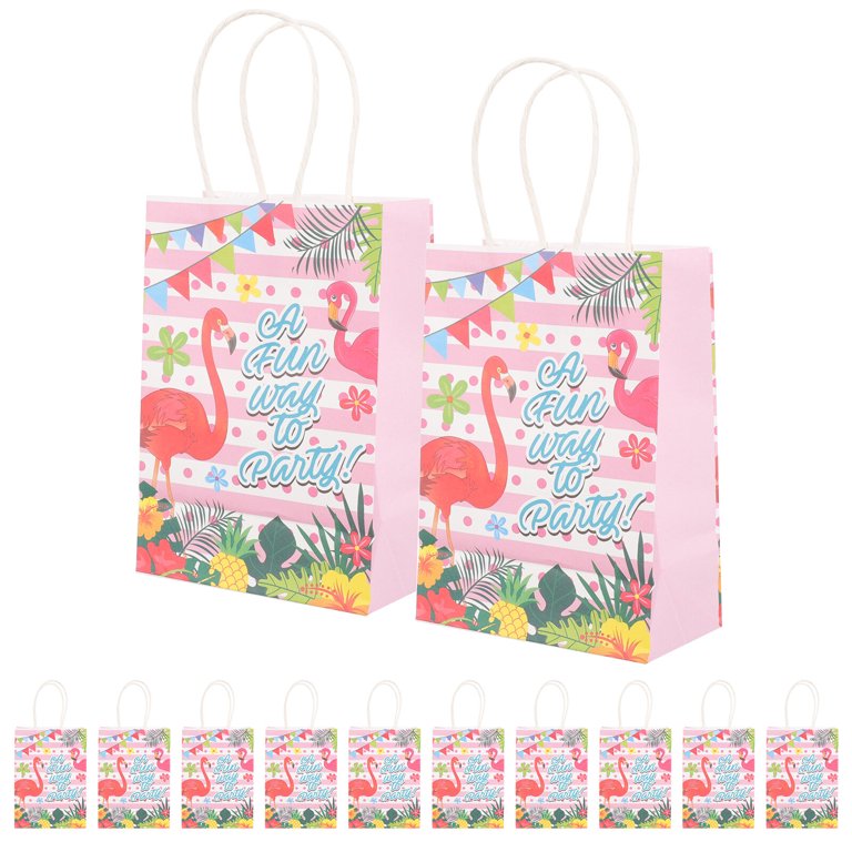 12pcs Creative Flamingo Gift Bags Chic Candy Paper Bags Stylish