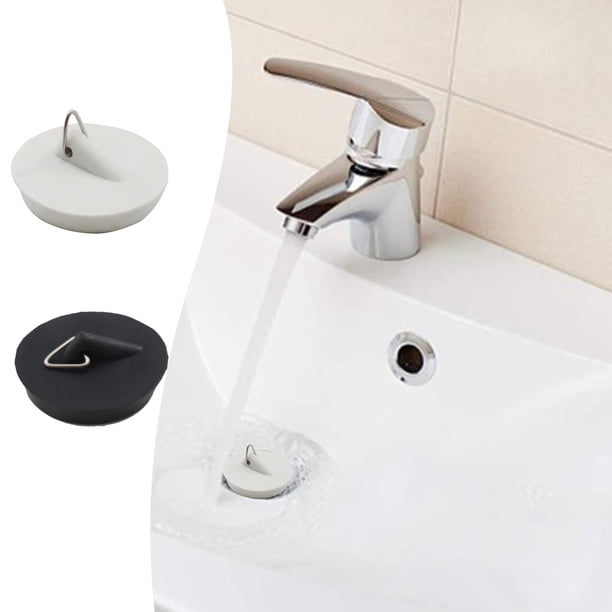 Tapón universal de bañera y tapón de lavabo - Tapón de desagüe de goma blanda para bañeras y lavabos, diámetro de 1,77", blanco