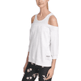 thumbnail image 2 of DKNY Women's Sport Cotton Cold-Shoulder Top White Size Medium, 2 of 2