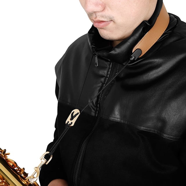 FENGGUIQU Sangle de Saxophone Kaki Réglable pour le Cou Pratique pour Sax Alto et Ténor avec Design Robuste