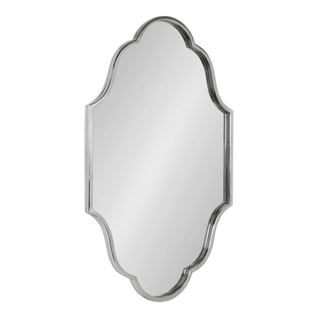 Kate and Laurel Miroir Mural Moderne Festonné, 23 x 37, Argent, Miroir Décoratif Charmant avec Forme Unique