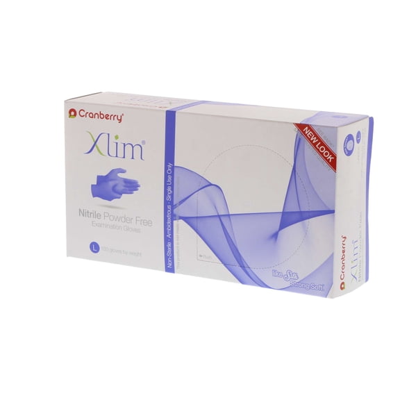 Cranberry 3128 Xlim Nitrile Powder Free Examination Gloves Large 100/Bx