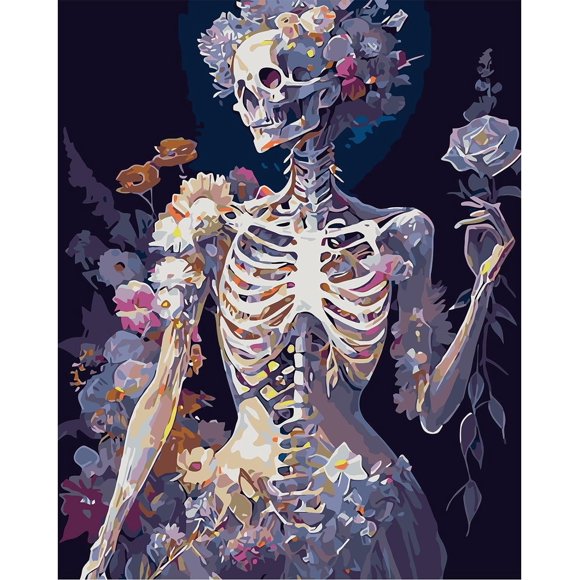 shiyou-Paint by Numbers Adults-Skull Paint by Numbers kits for Adult,Easy Acrylic Simple Skull Paint by Numbers kits on Canvas,Perfect for Home Wall Decor 16x20inch