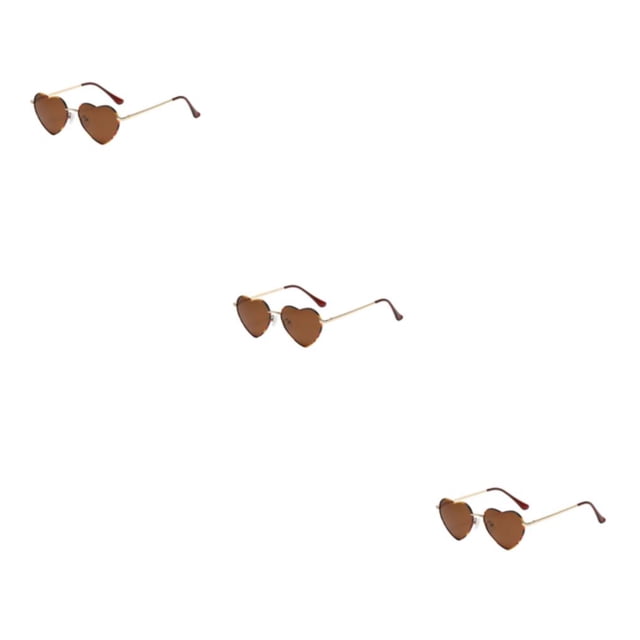 relayinert Eye-catching Heart Shaped With Non-Slide Silicone Nose Pads Any Occasion Lens Tac Leopard tea 3Set