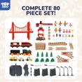 thumbnail image 2 of Set de tren TOY Life, 80 unidades, con grúa y locomotora para niños de 4 a 8 años, 2 of 8