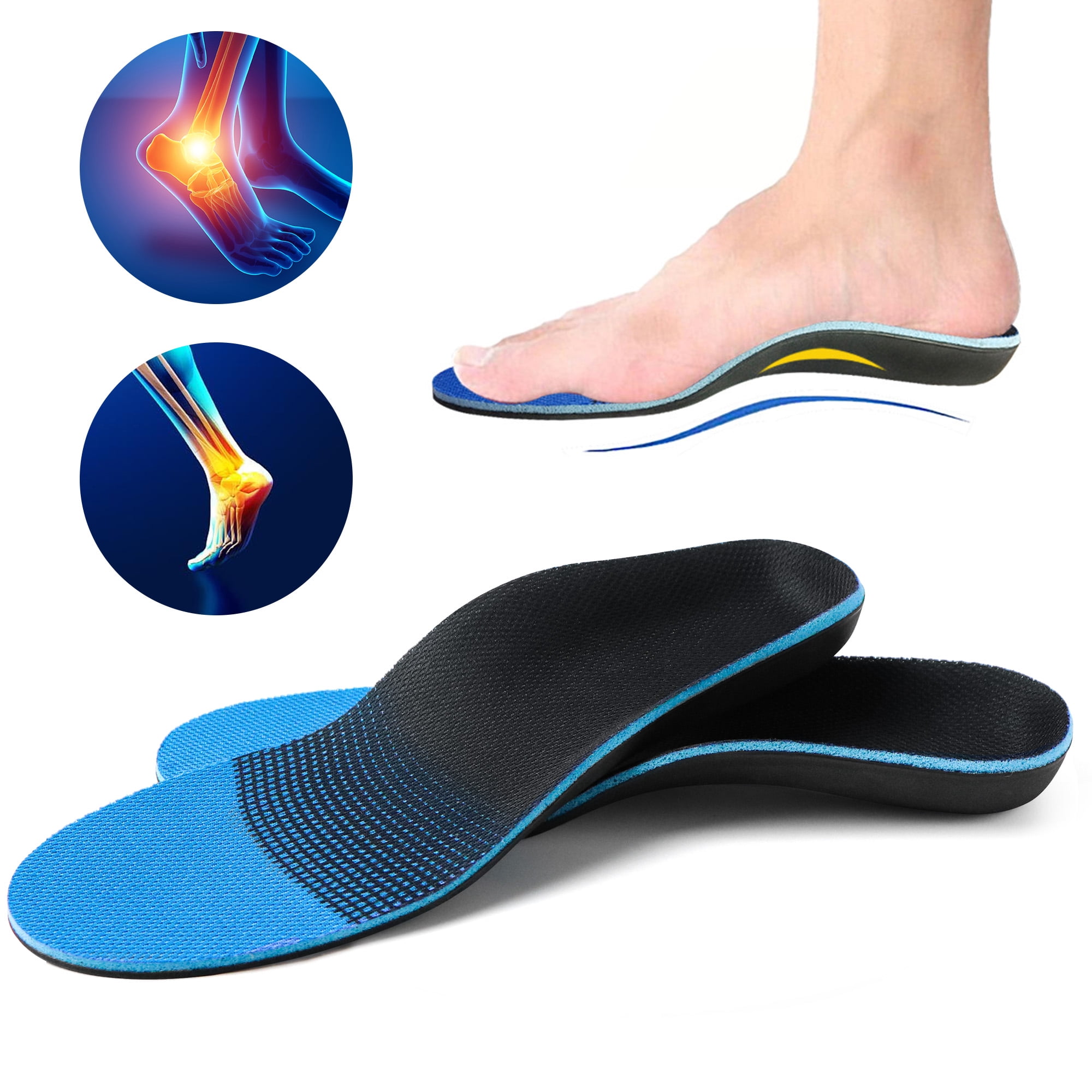 Shoe Inserts for Men Memory Foam Insoles Relieve Flat Feet & Heel Pain 