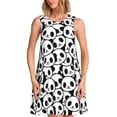 thumbnail image 1 of Balery Cute Panda Vestidos de verano para mujer con estampado: vestido holgado sin mangas, vestido playero informal y cómodo para días calurosos., 1 of 7
