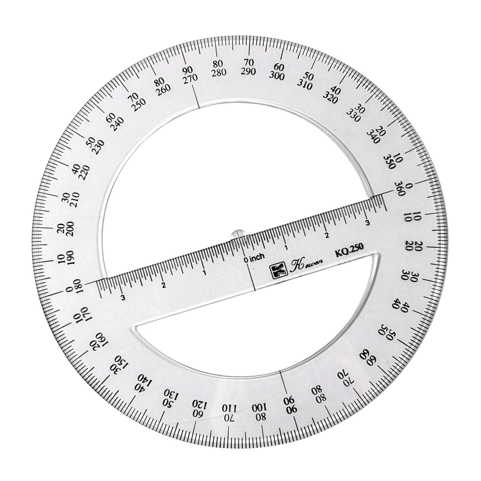 OBOSOE 360 Degree Protractor 1 Piece, Transparent Circle Maker 4.25 inch, Protractor Measuring Tool for Angle Measurement Making Circles School Student