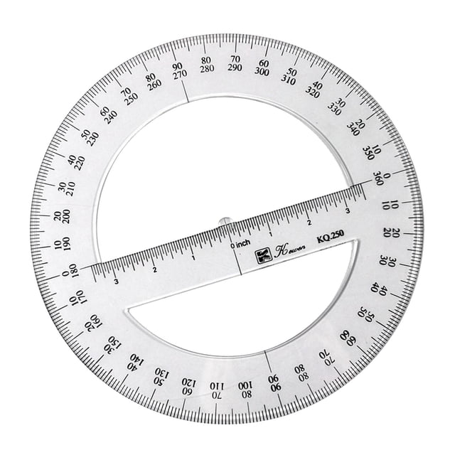 Buscador de ángulo de regla transportadora de , transportadores circulares de calibre de regla matemática geométrica de 9,8 "para dibujo BLESIY Regla transportadora