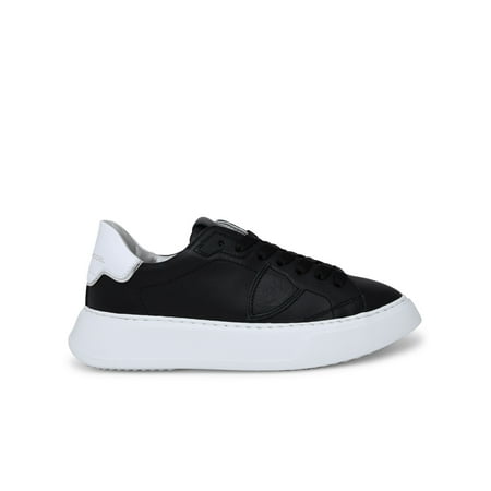 

PHILIPPE MODEL TEMPLE BLACK LEATHER SNEAKERS
